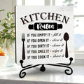 DETIHO Farmhouse Kitchen Signs, Kitchen Countertop Decor, Rustic Wooden Plaque with Iron Stand for Home Kitchen Tabletop Decor - G02