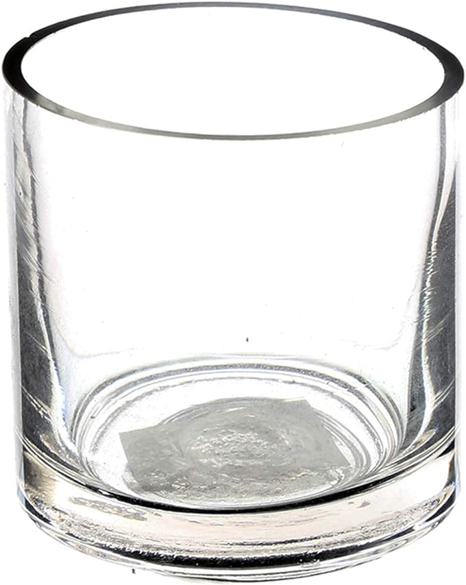 WGV Cylinder Vase, 3" W x 3" H, Clear Skinny Narrow Glass Candle Holder Bud Floral Container Planter Terrarium for Wedding Party Flowers Centerpieces Home Office Decor, 1 Piece