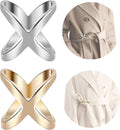 SYWDUDUCLT Scarf Ring for Women's Shawl, Silk Neckerchief, Tshirt, Gold/Sivler, S/M/L, 2 Pcs