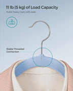 SONGMICS Velvet Hangers 50 Pack, Non-Slip Clothes Hangers, Suit Hangers with Shoulder Notches, Pants Bar, 360° Swivel Hook, Space-Saving, for Closet, Pale Blue UCRF029Q05