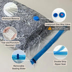 35 Pack Vacuum Storage Bags with Pump, Compression Space Saver for Comforters, Bedding, Blanket Storage, Vacuum Seal Bags for Clothing, Luggage and Closet Organizer, Safe Poly Material