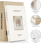 Beautiful Decorative Books - Set of 2 Boxes Enhance Your Coffee Table, Bookshelf or Mantel Decor - Aesthetic Fake/Faux Books for Modern Home Decoration, Photo Storage and as a Keepsake Box