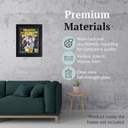 Creative Picture Frames 8 x 10.5 Magazine Frame with Full-Strength Glass, Holds Up To A 1/4" Thick Media with Installed Hangers for Easy Mounting, 10x12 Manhattan Black Frame with Black Mat