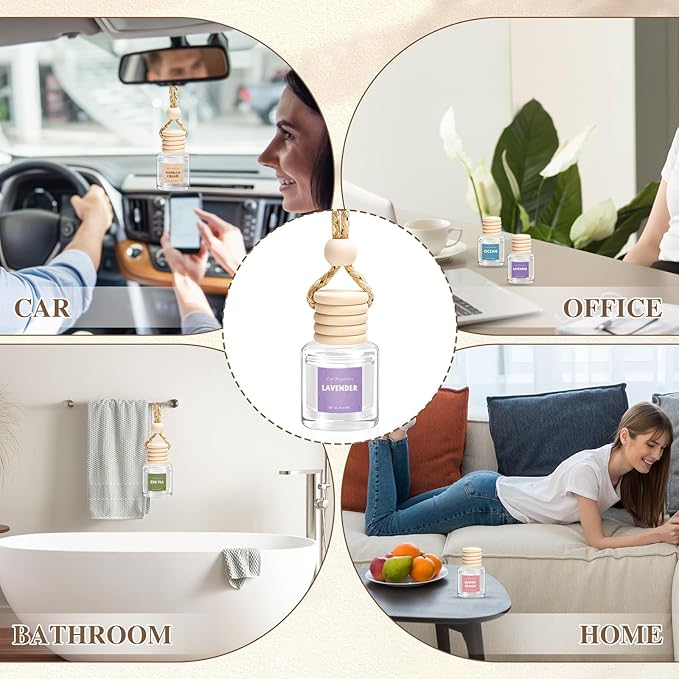 AROIC 12 Pack Car Air Freshener, Car Smell Air Freshener Diffuser Essential Oil Scent for Women & Men, Car Accessories Interior, Valentine's Day Gifts Hanging Auto Light Fragrance with Many Flavors