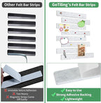 Cork Board for Walls - 8 Pack Felt Pin Board Bar Strips - Self-Adhesive Lightweight Bulletin Board - Cork Board for Office with 40 Push Pins No Damage for Wall (Light Grey)
