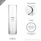 WGV Cylinder Vase Bulk, Diameter 5", Height 18", Clear Glass Floral Planter Container, Tall Centerpiece Arrangement for Wedding Party Event Home Office Decor, 4 Pieces