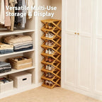 The 9-Tier No-Assembly Bamboo Rack, 2026 Upgraded Foldable Bamboo Shoe Rack, Space-Saving Organizer for Shoes, No Assembly Narrow Shoe Shelf for Entryway Closet Dorm (Brown,9-Tier)