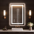 LOAAO 28"x34" LED Bathroom Mirror with Lights, Anti-Fog, Dimmable, Backlit + Front Lit, Lighted Bathroom Vanity Mirror for Wall, Memory Function