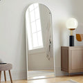 Prywot Arched Floor Mirror, 57 "x 20" Full Length Mirror Wall Mirrors Hanging or Leaning Arched-Top Full Body Mirrors with Stand for Bedroom, Dressing Room, White