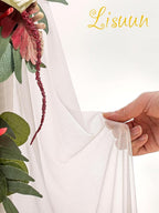 Lisuun Wedding Arch Flowers, Artificial Flowers for Decoration, 2pcs Flower Swag and 1 pcs Semi-Sheer Chiffon Table Runner Swag for Beautiful Dream Wedding Ceremony Floral Decor - Pack of 3