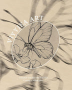 VIYYIEA Vintage Gold Framed Wall Art for Living Room, Butterfly Canvas Prints Home Decor, Sketch Painting Picture, Bedroom Wall Decor Gifts for Friends or Family -【Dancing with Flowers】-(16L x 12W)