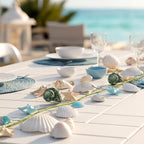5.58 ft Coastal Decor Shell Garland Beach Mantel Swag Decor Seashell Starfish Centerpiece Garland Conch Beach Decorations for Table Wall Bedroom Home Dining Doorway Weddings