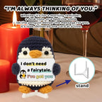 Crimmy Valentines Day Gifts for Him Her, Crochet Tiny Penguin Anniversary Birthday Gift for Boyfriend Girlfriend Wife Husband, I Love You Romantic Gifts for Women Men Couple