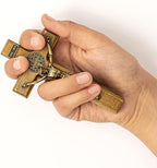KUXBET Wood Standing Cross 5inch Small Crucifix - Jesus Christ Wall Cross Crucifix for Table or Wall Decor Home Decoration (5.5" L x 2.4" W)
