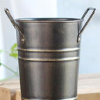 Umbrella Storage Bucket Metal Umbrella Stand Holder Decorative Vase Flowerpot Rack for Home Living Room Office Decor, approx.7.5x25.5cm/2.95x10.04in, White