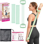 6 Gear Adjustable Resistance Bands, Fitness Resistance Bands Exercise Bands with Comfort Grips, Unisex, for Arms, Chest Extender, Home Workout, Fitness, Pilates