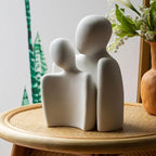 Ceramic Couple Statue Modern Shelf Decor Knick Knacks for Shelves, Valentine's Day Wedding Gifts, Home Decor for Living Room, Bedroom, Bookshelf & TV Stand (XL)