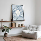 Framed Slow Down Youre Doing Fine Music Posters Motivational Quote Wall Art Blue Victorian Floral Inspirational Canvas Print Vintage Aesthetic Positive Affirmation Office Home Calming Decor 16x24inch