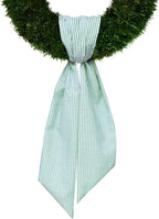 Christmas Wreath Sash for Front Door, Green Stripes Burlap Sash Holiday Wreath Accessories for Home Wedding Birthday Decorations