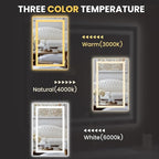 LOAAO 20"x34" LED Bathroom Mirror with Lights, Anti-Fog, Dimmable, Backlit + Front Lit, Lighted Bathroom Vanity Mirror for Wall, Memory Function