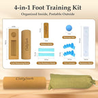 CuttySark Cork Balance Board 6-in-1 Foot & Ankle Strengthener Kit, Premium Natural Cork Balance Trainer + Massage Roller & Ball+Toe brace + yoga resistance band&Carry Bag - Professionally designed to enhance balance, stability, and foot strength, Impro...