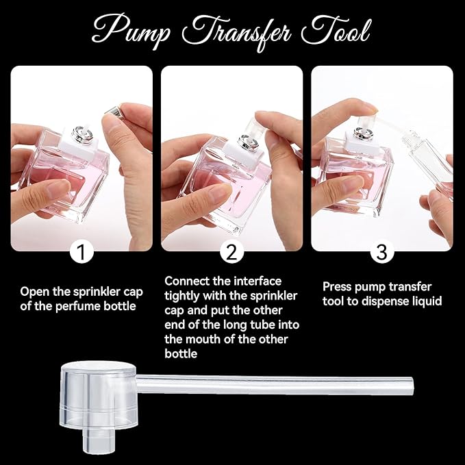 50pcs Perfume Refill Tool Kit,Plastic Perfume Dispenser Transfer Tools,Travel Refill Tool Set for Liquid Cologne Fragrance Sample Essential Oils (Clear, 5ml/50pcs)