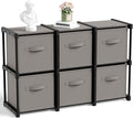 6 Cube Storage Organizer with Shelf Back to School Boxes 11 Inch Toy Storage Bins Closet Organizers Drawers Fabric Dresser for Playroom Books Bedroom Dorm Kitchen (Grey)