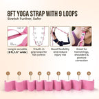 Live Well Starter Kit for Beginners – 2 EVA Foam Yoga Blocks (3x6x9 in) + 8ft Pink Yoga Strap with Loops – Yoga Accessories for Stretching, Balance, Alignment & Flexibility