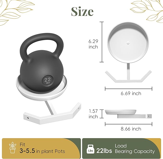 BXF Floating Plant Shelves for Wall Set of 2, Heavy Duty Matte White Corner Wall Planters for Indoor Plants, Minimalist Round Corner Shelf with Safety Guardrail, Rust-Proof Hanging Plant Holder