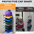 1 Pack Hat Organizer for Baseball Caps, Hat Rack for Wall, Strong Adhesive & Screw-in Cap Holder hat hangers for Closet Door & Bedroom