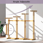Retail Clothing Rack - for Hanging Clothes - Rolling Metal Garment Racks Heavy Duty, Gold Commercial Clothing Display Rack with Wheels, Tall Sturdy Stand Clothing Racking (8 Arm,Gold)