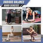 Wooden Wobble Balance Board with 15.5" No-Skid Surface for Core Trainer Physical Therapy, Home Office Exercise Balance Board for Woman & Man