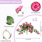 Artificial Fake Flowers for Outdoors Spring Decoration 2 Bundles Faux Flowers Plants for Outdoor Planters UV Resistant Silk Realistic Flowers for Outside Home Garden Front Porch Patio Décor
