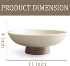 LIN CHUAN Modern Resin Pedestal Bowl – Large Fruit Bowl for Kitchen Counter, Catch All Bowl for Entryway Table, Stylish Key Bowl & Dining Centerpiece, Brown