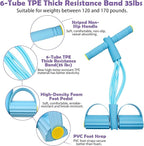 Multifunctional Pedal Resistance Band with Handle,4/6/8 Tubes for All Weights,Upgrade Heavy-Duty TPE Tubes with 300% Stretch for Full Body Workouts.