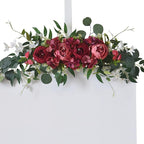 29.5in Wedding Arch Flowers Swag, Artificial Silk Hydrangea Rose Peony Sunflowers Swag with Green Leaves, Spring Decorative Swag Welcome Sign Flowers for Home Room Decor (C)