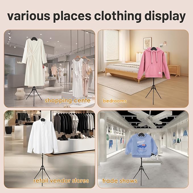 2 Pack Shirt Display Stand, 32-63 Inch Height Adjustable Mannequin Torso for Vendors, T Shirt Clothing Display Stand Rack, Foldable Steamer Stand for Clothes Garment Retail
