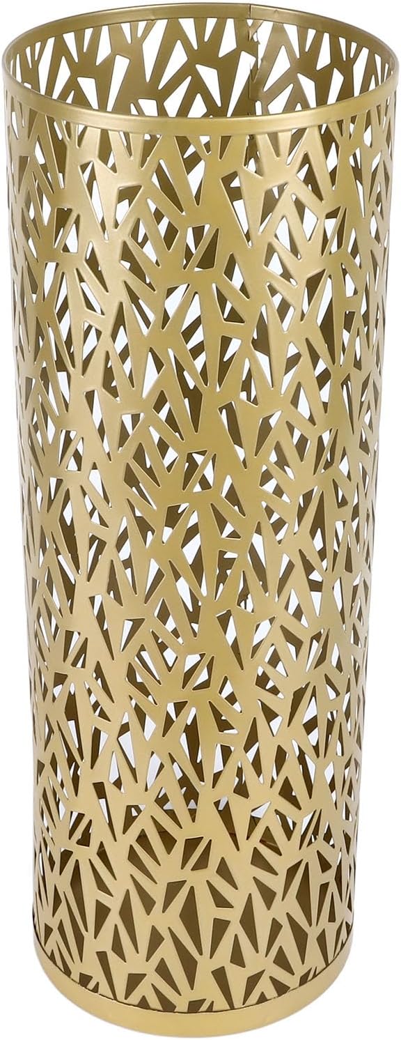 ZJchao Metal Freestanding Round Umbrella Stand Rack Bin for Entryway, Office, or Hotel Decor – Compact Small Size with Stable Base & - Finish