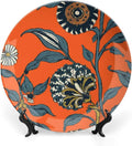 Plates Ceramic Persimmon Flower Chinoiserie Customize Decor for Festival Wall Kitchen Home Ceramic Dinner Plates 1 Plate with 1 Display Stand, Multi Sizes by Choosing, Gifts for Men Women