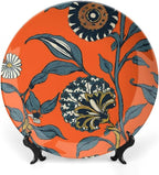 Plates Ceramic Persimmon Flower Chinoiserie Customize Decor for Festival Wall Kitchen Home Ceramic Dinner Plates 1 Plate with 1 Display Stand, Multi Sizes by Choosing, Gifts for Men Women