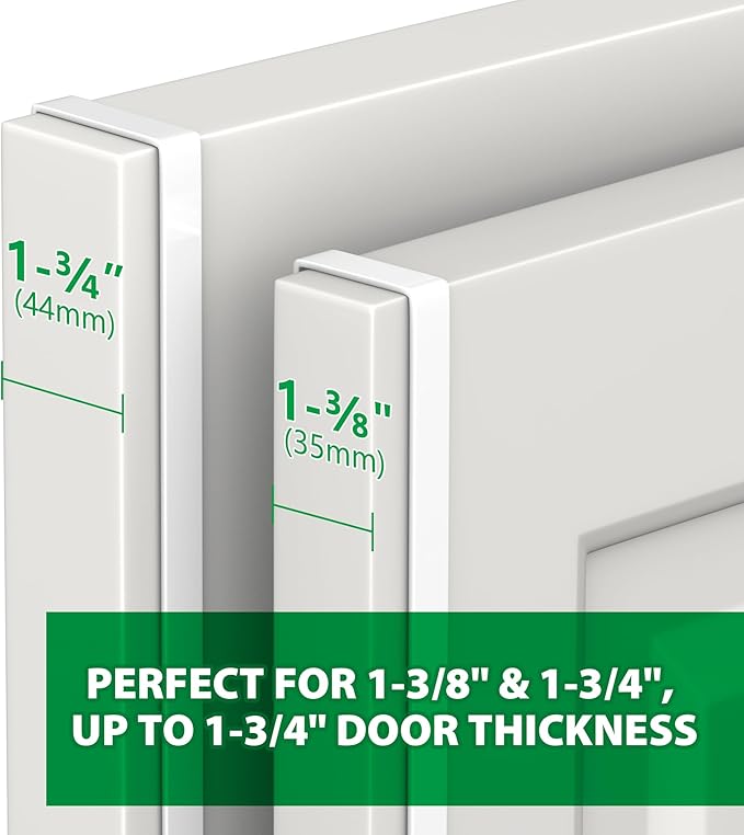 Booda Brand 14" Over The Door Hooks, 4 Pack Widen Wreath Hangers Fit The 1-3/4" & 1-3/8" Door Thicknesses, Z-Shaped Metal Door Hanger Hooks for Hanging Wreaths, Hats,and Clothes (White-4Pack)