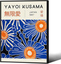 Yayoi Kusama Print Vintage Japanese Wall Art Abstract Yayoi Kusama Poster Minimalist Painting Art Exhibition Suitable for Japanese Bedroom,Living Room Office Decor 8x10in Black Framed