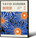 Yayoi Kusama Print Vintage Japanese Wall Art Abstract Yayoi Kusama Poster Minimalist Painting Art Exhibition Suitable for Japanese Bedroom,Living Room Office Decor 8x10in Black Framed