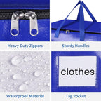 Moving Bags, Storage Bags with Sturdy Handles and Heavy Duty Zippers, Storage Totes for Space Saving, Moving & Storage, Collapsible Moving Supplies(125L, 2-Pack, Blue)