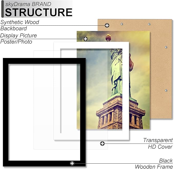 100% Solid Wood 5x7 Picture Frame Set of 12, Black Frame Display Photo 4x6 with Mat or 5 x 7 without Mat, 5by7 HQ Matte Black Frame for Wall - 12 Pack/Black/5"x7"