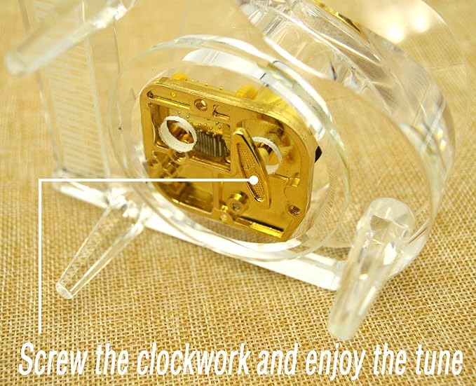 Sooharic Piano Music Box Crystal Song Fur Elise, Clockwork Mechanical Piano Toy Piano Ornament Classical Romantic Valentine Gift (for Elise)