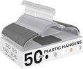 SONGMICS Pack of 50 Coat Hangers, Space-Saving Plastic Clothes Hangers, Non-Slip, 0.2 Inches Slim, 16.5 Inches Wide, 360° Swivel Silver Hook, Light Gray and Dark Gray UCRP20G50