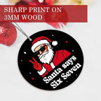 Jabihome Christmas Ornaments 2025, Exchange for Women, Men, Collectible Dated Year Ornaments for Tree, Unique Acrylic Suncatcher, Printed Stained Glass Effect Decor (Santa Black)