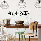 Hotop 2 Pieces Let's Eat Metal Sign, Rustic Black Cutout Eat Kitchen Decor, Kitchen Hanging Wall Plaque Farmhouse Wall Sign for Home Kitchen Dining Living Room Decoration