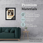 Creative Picture Frames 6.75 x 9.25 Magazine Theatre Show Frame with Full-Strength Glass, Holds Up To A 1/4" Thick Media with Installed Hangers for Easy Mounting, 8x12 Black Frame with White Mat